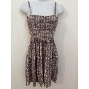 Abercrombie & Fitch Mini Dress Boho Floral Sleeveless Crochet Batik Purple M